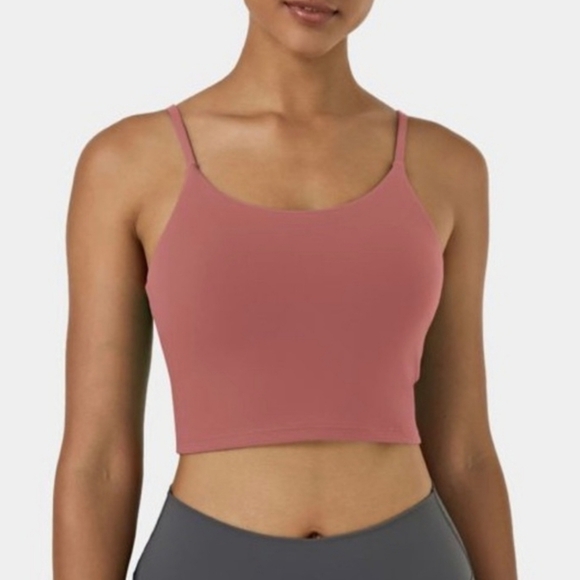HALARA Tops - Halara Basic Padded Workout Cropped Tank Top Dusty Rose S